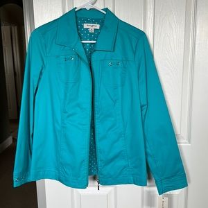 Ladies never worn teal petite medium lined jacket.